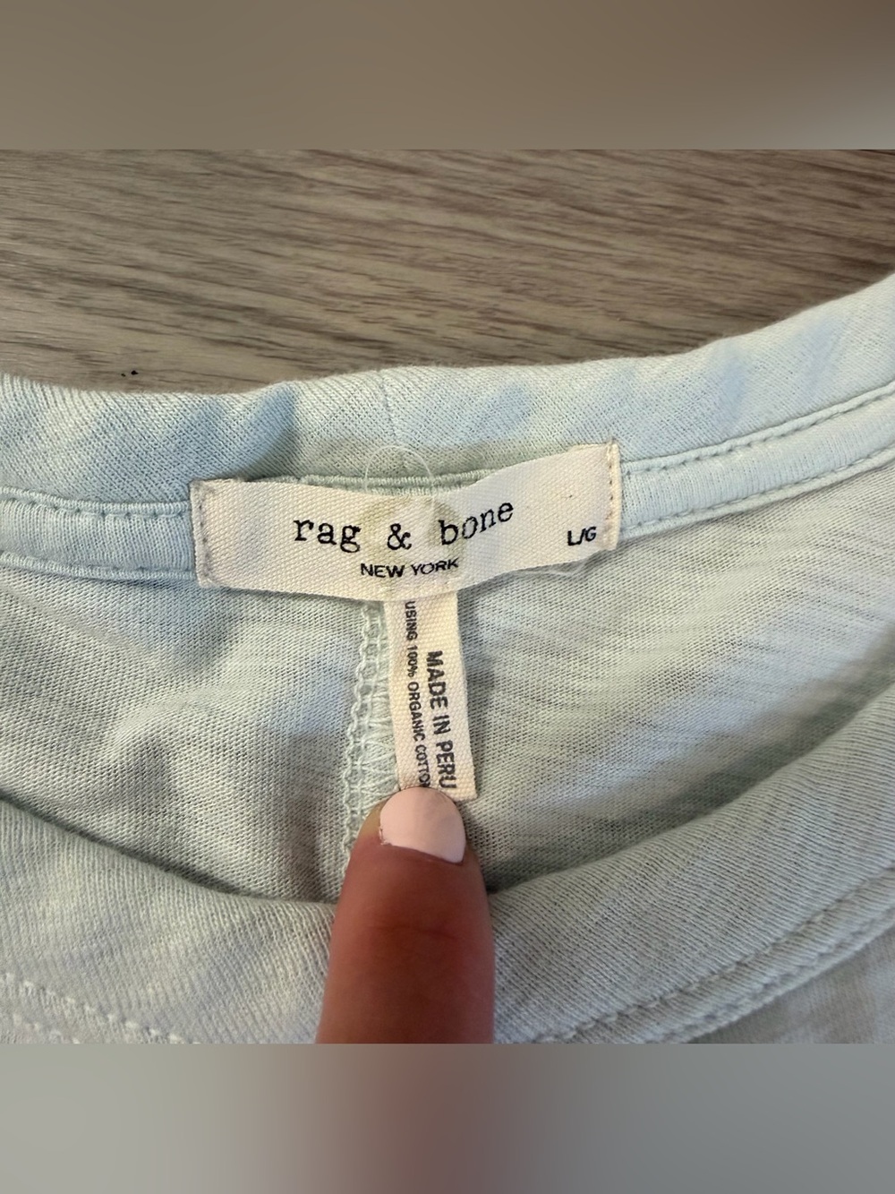 Rag & Bone Organic Cotton Slub Tee Light Blue | Women’s Large - Picture 4 of 6